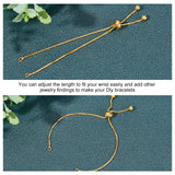 12Pcs Brass Box Chain Bracelet, for Slider Bracelet Making, Golden, 3-1/2 inch(9cm), 0.1cm, Hole: 2mm