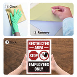 5Pcs Waterproof PVC Warning Sign Stickers, Vinyl Danger Safety Decals, Rectangle with Word, Sign Pattern, 25x17.5cm