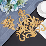 8Pcs 2 Styles Floral Pattern Polyester Computerized Embroidery Iron on/Sew on Patches, Ethnic Style Metallic Thread Embroidery Appliques, with Adhesive Back, Gold, 125~450x95~222x1~1.5mm, 4pcs/style