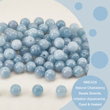 Natural Chalcedony Beads Strands, Imitation Aquamarine, Dyed & Heated, Round, 8~mm, Hole: 1mm, about 45~48pcs/strand, 15.67''(39.8cm), 2 strands/box