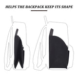 Felt Backpack Organizer Insert, Rucksack Bag Accessories, with Alloy Zipper, Black, 11x19.5x26.5cm, Unfold: 26.5x19.5x1.9cm