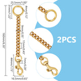 Alloy Bag Curb Chains, Bag Strap Extender, with Swivel Eye Bolt Snap Hook & Spring Gate Ring, Antique Golden, 16cm