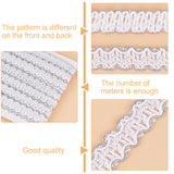 12M Polyester Wavy Ribbon, for Clothing Accessories, White, 5/8 inch(15mm), about 13.12 Yards(12m)/Card