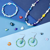 Handmade Evil Eye Lampwork Beads, Mixed Shapes, Mixed Color, 10~16x10~14x5~11mm, Hole: 1.2~2.5mm, 50pcs/box