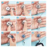 DIY Pendant Necklace Making Kits, Including Eye & Tree & Skull Alloy Snap Buttons & Snap Pendant Making, 304 Stainless Steel Cable Chains Necklaces, Antique Silver & Stainless Steel Color, 8Pcs/box