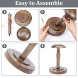 Wood Dome Shaped Stem Hat Rack, for Wig, Hat Holder Display Stand, Coffee, Finished Product: 156x240mm