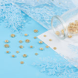 80Pcs 10 Style Rack Plating Alloy Flower Bead Caps, Lead Free & Cadmium Free, Long-Lasting Plated, Golden, 7x7.5x3mm, Hole: 1.4mm