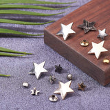 Alloy Rivet Studs, For Purse, Bags, Boots, Leather Crafts Decoration, Star, Mixed Color, 8.5~19x8.5~19x7~8mm, 90sets/box