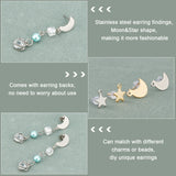 304 Stainless Steel Stud Earring Findings, with Loop, Stainless Steel Color, 160pcs/box