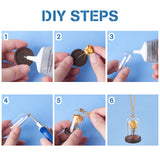 DIY Blank Dome Vial Pendant Making Kit, Including Natural Wood Cabochon Settings, Glass Dome Cloche Cover, Brass Bead Cap Pendant Bails, Mixed Color, 45Pcs/set