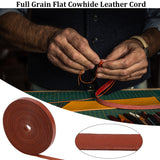 5M Flat Cowhide Leather Cord, Jewelry DIY Making Material, Coconut Brown, 8x1mm, about 5.47 Yards(5m)/Bundle