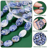 2 Strands Flat Oval Natural Blue Spot Jasper Beads Strands, 18x13x6mm, Hole: 2mm, about 22pcs/strand, 15.70''(39.87cm)