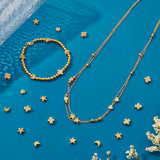 Brass Beads and Alloy Beads, Heart & Moon & Cross & Star, Real 18K Gold Plated, 4 shapes, 10pcs/shape, 40pcs/box