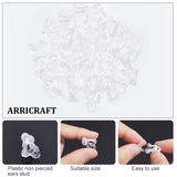 50Pcs Plastic Clip-on Earring Findings, with Horizontal Loops, White, 14x9x13mm