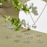 60Pcs Tibetan Style Alloy Pendants, Ring with Mushroom & Moon Charm, Antique Silver, 27.5x23.5x3mm, Hole: 1.6mm