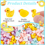 100Pcs 5 Colors Mini Resin Ducks, for Home Display Decoration, Dollhouse Accessories, Photography Props, Mixed Color, 17x11.7x15mm, 20pcs/color