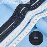 10 Yards 2 Colors 1 Rows 1 Hooks Polyester Bra Extender Iron Clasps, Elastic Bra Band Extenders Intimates Accessories, Mixed Color, 28x1.8~3.5mm, 5 yards/color