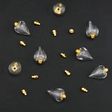 10Pcs Glass Perfume Bottle Pendants, with Golden Brass Findings, Openable Cone Shape, Clear, 25x14mm, Hole: 1.8mm