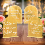 Acrylic Sign Table Number Holder, For Wedding Seat Reservation Restaurant Business Party, 178x127mm, 4 style, 1pc/style, 4pcs/set