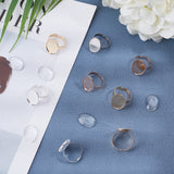 DIY Ring Making, with Adjustable 304 Stainless Steel Finger Rings Components and Transparent Oval Glass Cabochons, Mixed Color, Finger Rings Components: Size 7, 17mm, Tray: 18.5x13.5mm, 16pcs/box, Glass Cabochons: 18x13x4~5mm, 24pcs/box