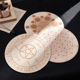 Eco-Friendly Board Cup Mat, Flat Round with Star, BurlyWood, 20x0.3cm