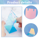 Custom Acrylic Slant Back Earring Display Stands, Jewelry Holder for Single Pair Dangle Earring Showing, Rectangle, Colorful, 3.6x4.45x8.05cm