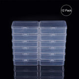 Plastic Bead Containers, Cuboid, Clear, 9.4x6.4x2.6cm, 12pcs, Carton: 20x15x10cm