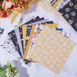 24Pcs 12 Styles Scrapbook Paper Pads, for DIY Album Scrapbook, Background Paper, Diary Decoration, Bees, 152x152x0.1mm, 2pcs/style