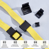 42Pcs 3 Style Plastic Cam Buckle, Webbing Strap Toggle Clip, Rectangle, Black, 18~29x14~32x8.5~13.5mm, 14pcs/style