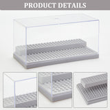 2-Tier Acrylic Minifigure Display Cases, Dustproof Building Block Display Box, Action Figure Toys Storage Box, Gray, Finish Product: 20.1x10x9.5cm, about 3pcs/set