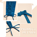 Bridal Dress Zipper Replacement, Adjustable Fit Satin Corset Back Kit, Lace-up Formal Prom Dress, Blue, 465~4400x17~256x1~2.5mm