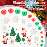 DIY Christmas Theme Vase Fillers for Centerpiece Floating Candles, Including Santa Claus & Snowman & Tree Resin Display Decration & Cabochon, Round Plastic Beads, Nail Art Powder, Mixed Color