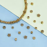 300Pcs 6 Styles Tibetan Style Alloy Spacer Beads, Mixed Shapes, Antique Golden, 5~7x4~7mm, Hole: 2~2.2mm, 50pcs/style