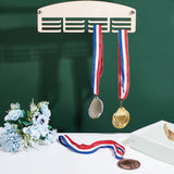 1 Set Wood Medal Hanger Holder Display Wall Rack, with Screws, Anchor Plug, Standoff Pin, Bisque, 100x300x5mm, Hole: 8mm