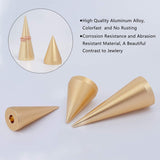 Aluminum Alloy Finger Ring Display Holder, Cone Shaped Display Stand, Gold, 29.5x78mm, 29.5x45mm, 2pcs/set