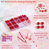 627pcs DIY Beads Jewelry Making Finding Kits, Including Acrylic Beads & Imitation Jade Glass Beads & Opaque Solid Color Glass Beads & Imitate Austrian Crystal Bicone Glass Beads, Mixed Color, 6~23x6~12x4.5~7mm, Hole: 1~4mm; about 627pcs/Box