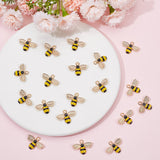 40Pcs Alloy Enamel Pendants, Cadmium Free & Nickel Free & Lead Free, Golden, Bee Charm, Gold, 17.5x22.5x4mm, Hole: 2mm