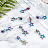 12Pcs Star Zinc Alloy Replacement Zipper Sliders, for Luggage Suitcase Backpack Jacket Bags Coat, Colorful, 3.7x1.7x0.75cm