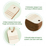 DIY Unfinished Wood Pencil Shape Pendant Decoration, with Jute Cord, for Teacher's Day, Back to School Celebration, PapayaWhip, 120x28x2mm, Hole: 4mm, 30pcs