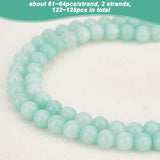 2 Strands Natural Malaysia Jade Beads Strands, Imitation Amazonite, Round, Dyed, Pale Turquoise, 6mm, Hole: 0.8mm, about 64pcs/strand, 15 inch