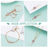 60Pcs 2 Style Light Gold Plated Alloy Links Connectors, with Crystal Rhinestone and Enamel, Hamsa Hand & Horse with Evil Eye, Blue, 24~27x12.5~14.5x2~3mm, Hole: 1.4~1.5mm