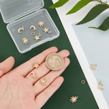 12Pcs 3 Styke Brass Micro Pave Clear Cubic Zirconia Charms, with Jump Ring, Long-Lasting Plated, Mixed Shape, Real 18K Gold Plated, 10~12x8~11x1.6~2mm, Hole: 3~3.6mm, 4pcs/style