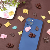 94Pcs Resin Cabochons, Chocolate Shape, Imitation Food, Mixed Color, 19~26x12.5~22.5x3.5~6.5mm