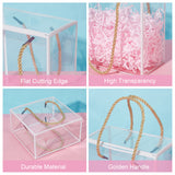 Transparent PVC Plastic Gift Box, with Polyester Cord, Rectangle, White, Finished Product: 14x7.5x14cm, about 3pcs/set