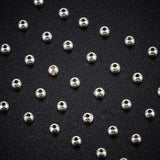 40Pcs 925 Sterling Silver Beads, Round, Silver, 2x2mm, Hole: 0.5mm