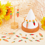 80Pcs 4 Styles Alloy Enamel Pendants, Light Gold, Carrot, Mixed Color, 16~34.5x5~11x1.5mm, Hole: 1.5~1.6mm, 20pcs/style