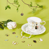 30Pcs 15 Styles Alloy Enamel Charms, Cat Shape, Light Gold, Mixed Color, 13~30x8.5~29x1~3mm, Hole: 1.2~2mm, 2pcs/style