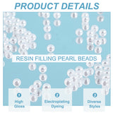 Acrylic Imitation Pearl Beads, No Hole, Round, White, 2.7~3.2mm, about 65g/box