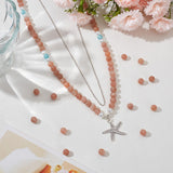 2 Strands Round Natural Grade B Sunstone Beads Strands, 6mm, Hole: 1mm, about 65pcs/strand, 15.3 inch