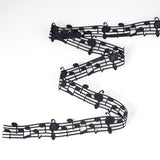 Hollow Lace Embossing Ribbon Tape DIY Sewing Wedding Decoration Accessories, Music Note, Black, 30mm